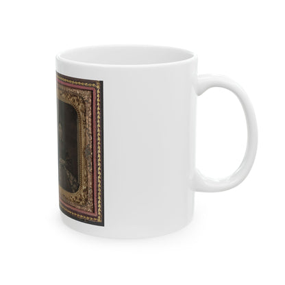 Unidentified Soldier In Confederate 1st Lieutenant's Uniform With Wife And Baby (U.S. Civil War) White Coffee Mug