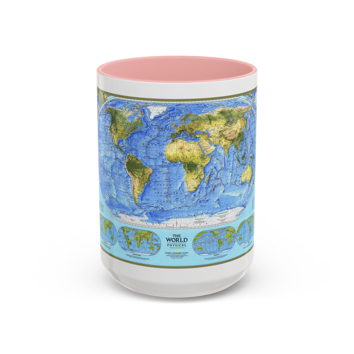 World Map - Physical (1994) (Map) Accent Coffee Mug