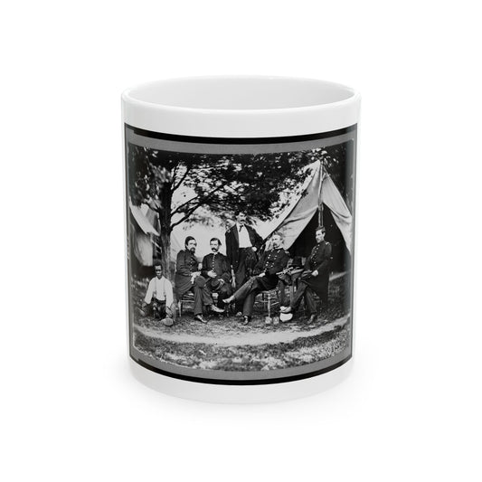 General Napoleon Bonaparte Mclaughlen And Staff Near Washington, D.C. (U.S. Civil War) White Coffee Mug