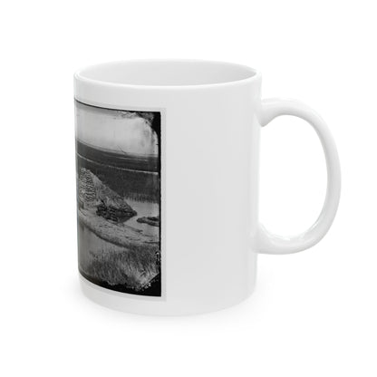 Morris Island, South Carolina. Battery Hays. One 8-Inch Parrot Rifle Dismounted. Breaching Battery Against Fort Sumter (U.S. Civil War) White Coffee Mug