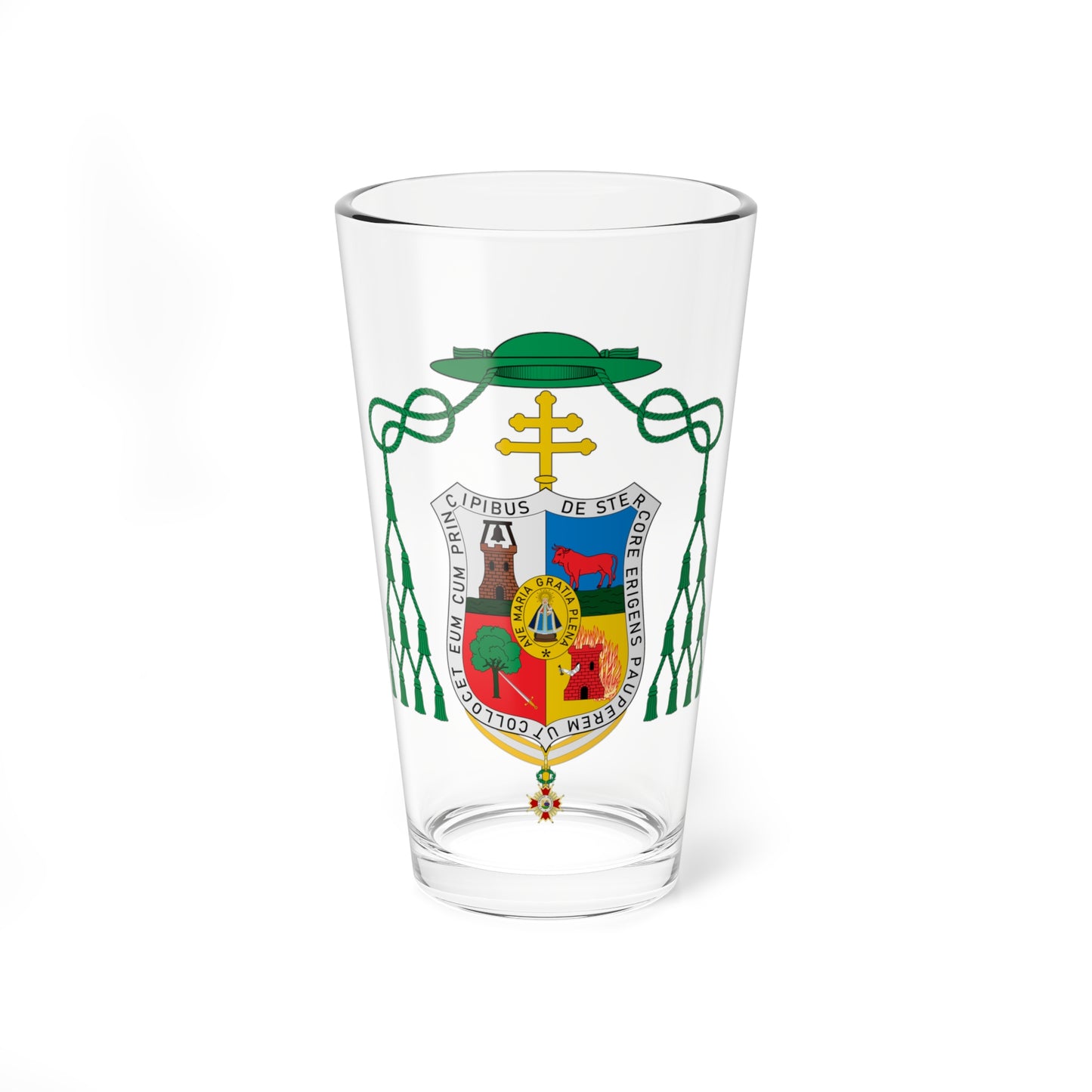 Escudo de Bienvenido Monzón (Spain) (Coat of Arms) Pint Glass 16oz