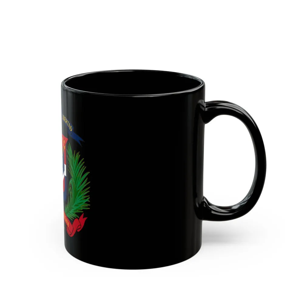 Coat of arms of the Dominican Republic - Black Coffee Mug-Go Mug Yourself