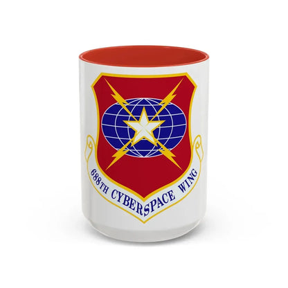688 Cyberspace Wing ACC (U.S. Air Force) Accent Coffee Mug 15oz Red - Go Mug Yourself