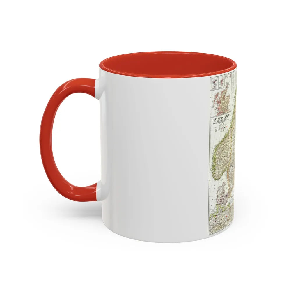 Europe, Northern (1954) (Map) Accent Coffee Mug-Go Mug Yourself