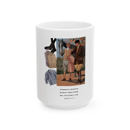 Esquire Fashion Illustration, Autumn 1933 (13) - White Coffee Mug-15oz-Go Mug Yourself