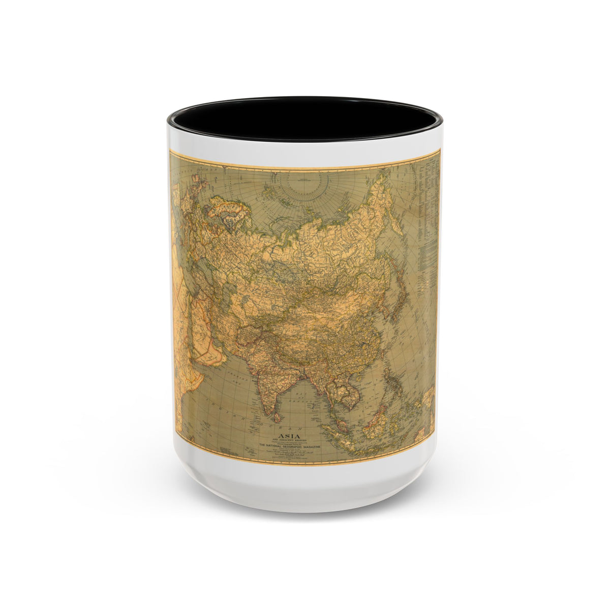 Asia and Adjacent Regions (1933) (Map) Accent Coffee Mug