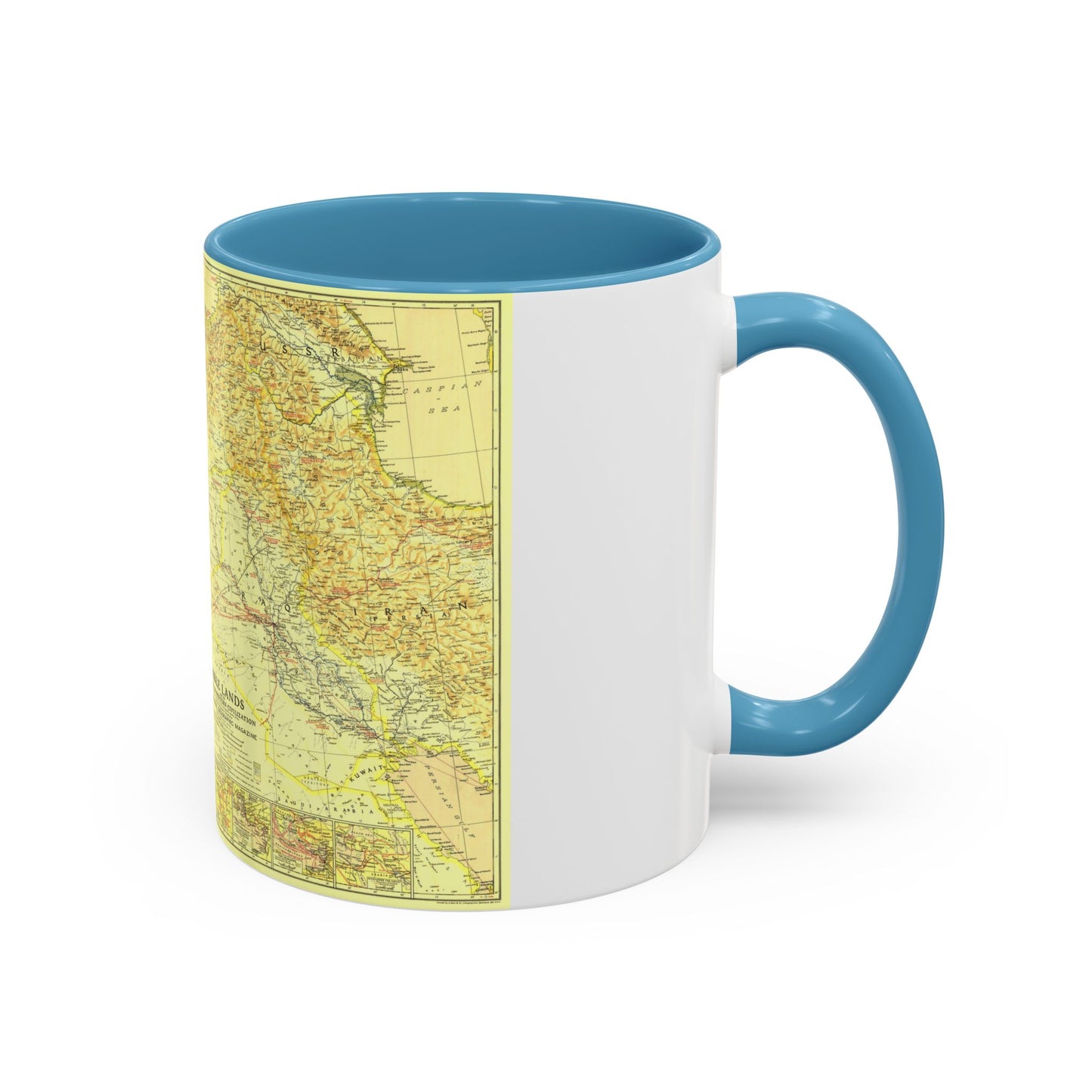 Middle East - Bible Lands and the Cradle of Western Civilization (1938) (Map) Accent Coffee Mug