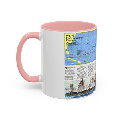 Americas - Where Did Columbus Discover America (1987) (Map) Accent Coffee Mug