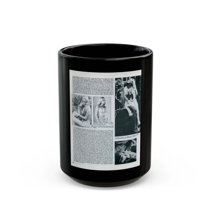 Veronica Carlson #83 - B&W Mag. Photos & Article (Vintage Female Icon) Black Coffee Mug-15oz-Go Mug Yourself