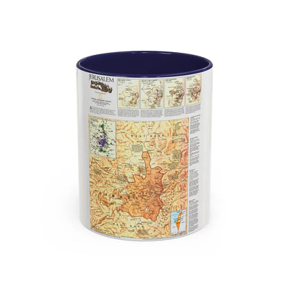 Jerusalem (1996) (Map) Accent Coffee Mug-11oz-Navy-Go Mug Yourself