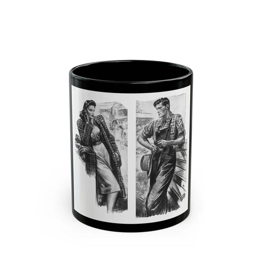 For Snow On The High Ground by Ruth Cameron Ward (2), Woman And Home, 1942 - Black Coffee Mug-11oz-Go Mug Yourself