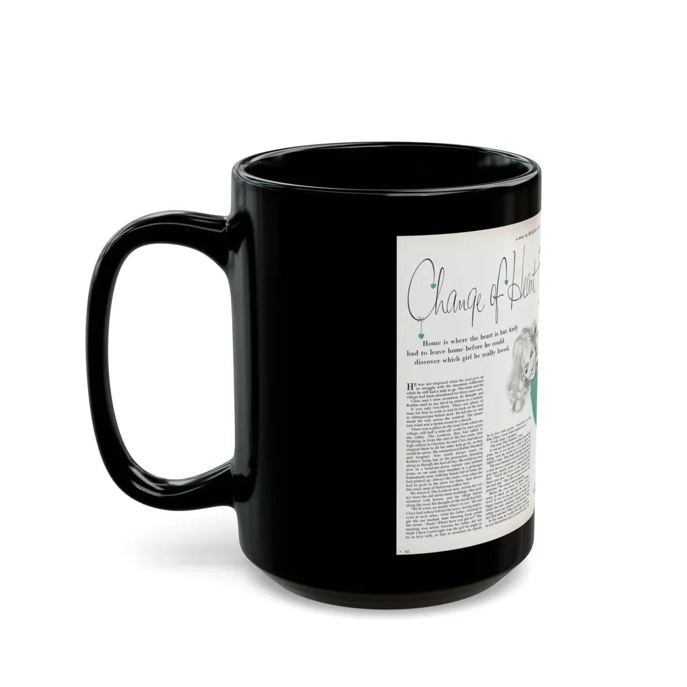 Change of Heart, Woman's Day, April 1959 - Black Coffee Mug-Go Mug Yourself