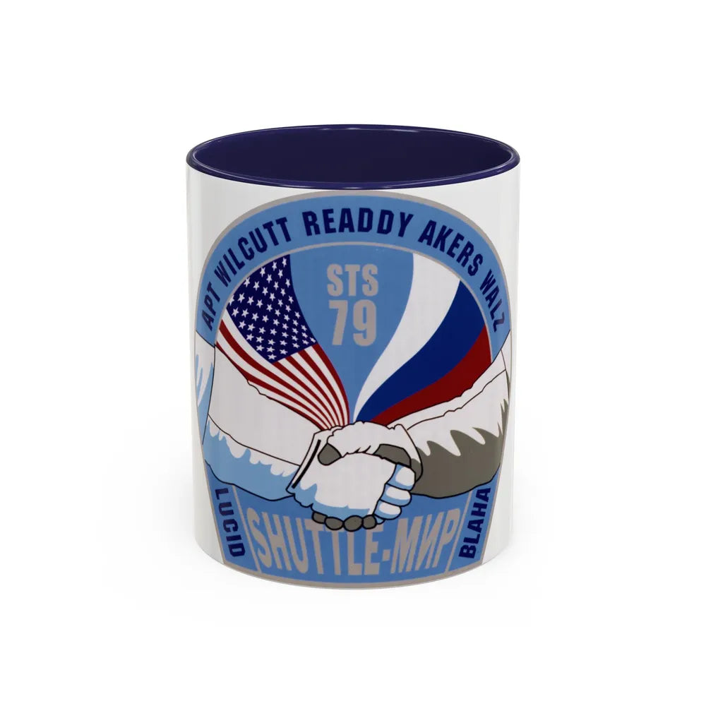 STS 79 (NASA) Accent Coffee Mug-11oz-Navy-Go Mug Yourself