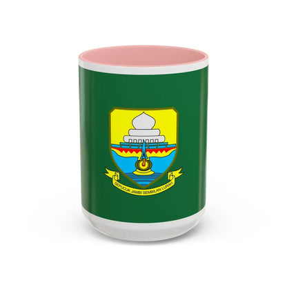 Flag of Jambi Indonesia - Accent Coffee Mug-15oz-Pink-Go Mug Yourself