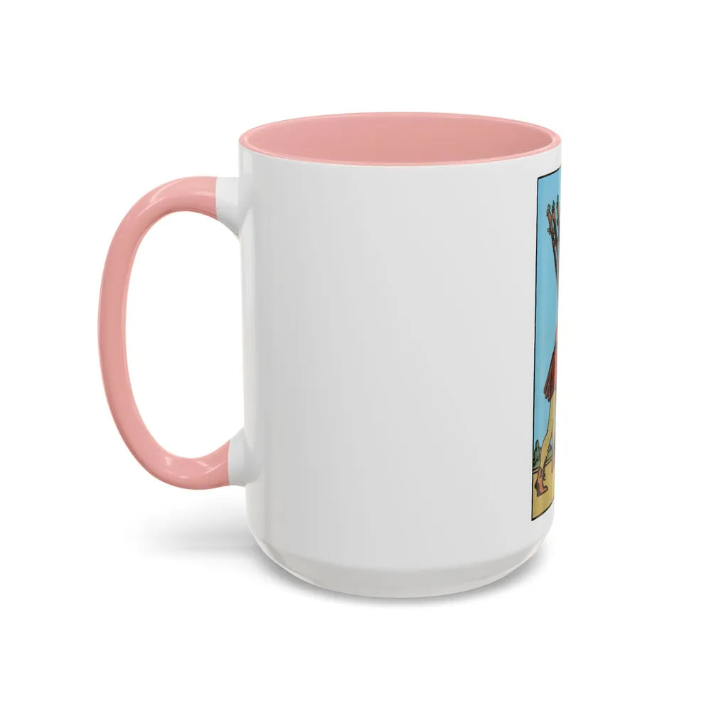 The 10 of Wands (Tarot Card) Accent Coffee Mug-Go Mug Yourself