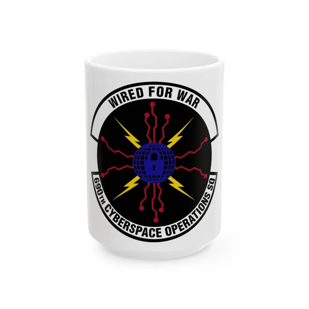 690 Cyberspace Operations Squadron AFSPC (U.S. Air Force) White Coffee Mug-15oz-Go Mug Yourself