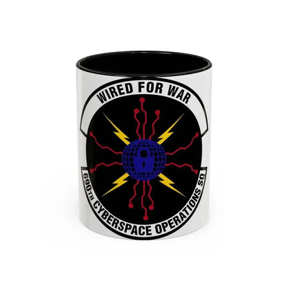 690 Cyberspace Operations Squadron AFSPC (U.S. Air Force) Accent Coffee Mug 11oz Black - Go Mug Yourself