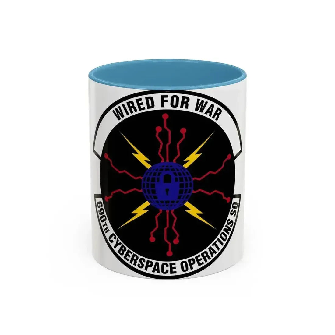 690 Cyberspace Operations Squadron AFSPC (U.S. Air Force) Accent Coffee Mug 11oz Light Blue - Go Mug Yourself