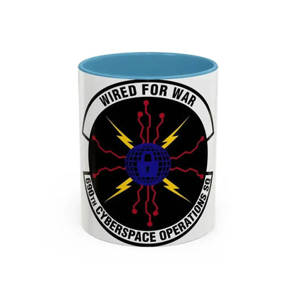 690 Cyberspace Operations Squadron AFSPC (U.S. Air Force) Accent Coffee Mug 11oz Light Blue - Go Mug Yourself