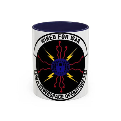 690 Cyberspace Operations Squadron AFSPC (U.S. Air Force) Accent Coffee Mug 11oz Navy - Go Mug Yourself