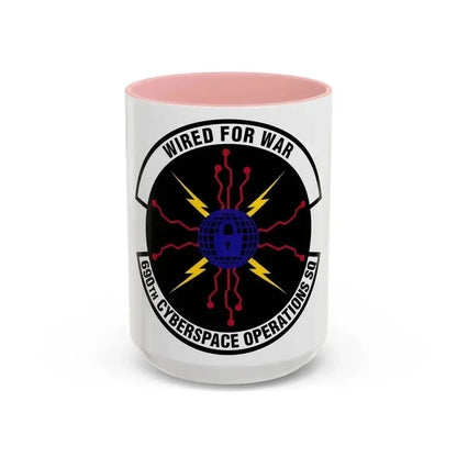 690 Cyberspace Operations Squadron AFSPC (U.S. Air Force) Accent Coffee Mug 15oz Pink - Go Mug Yourself