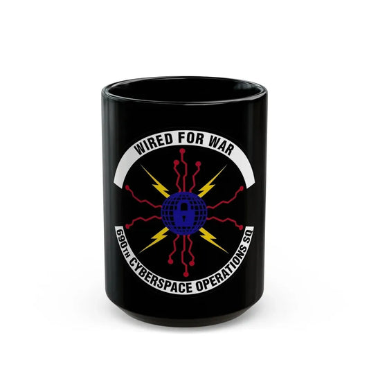690 Cyberspace Operations Squadron AFSPC (U.S. Air Force) Black Coffee Mug 15oz - Go Mug Yourself