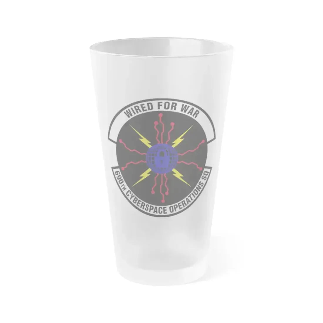 690 Cyberspace Operations Squadron AFSPC (U.S. Air Force) Frosted Pint Glass 16oz 16oz Frosted - Go Mug Yourself