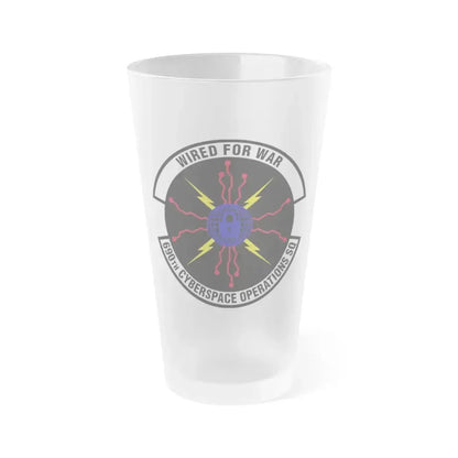 690 Cyberspace Operations Squadron AFSPC (U.S. Air Force) Frosted Pint Glass 16oz 16oz Frosted - Go Mug Yourself