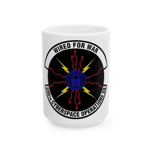 690 Cyberspace Operations Squadron AFSPC (U.S. Air Force) White Coffee Mug 15oz - Go Mug Yourself