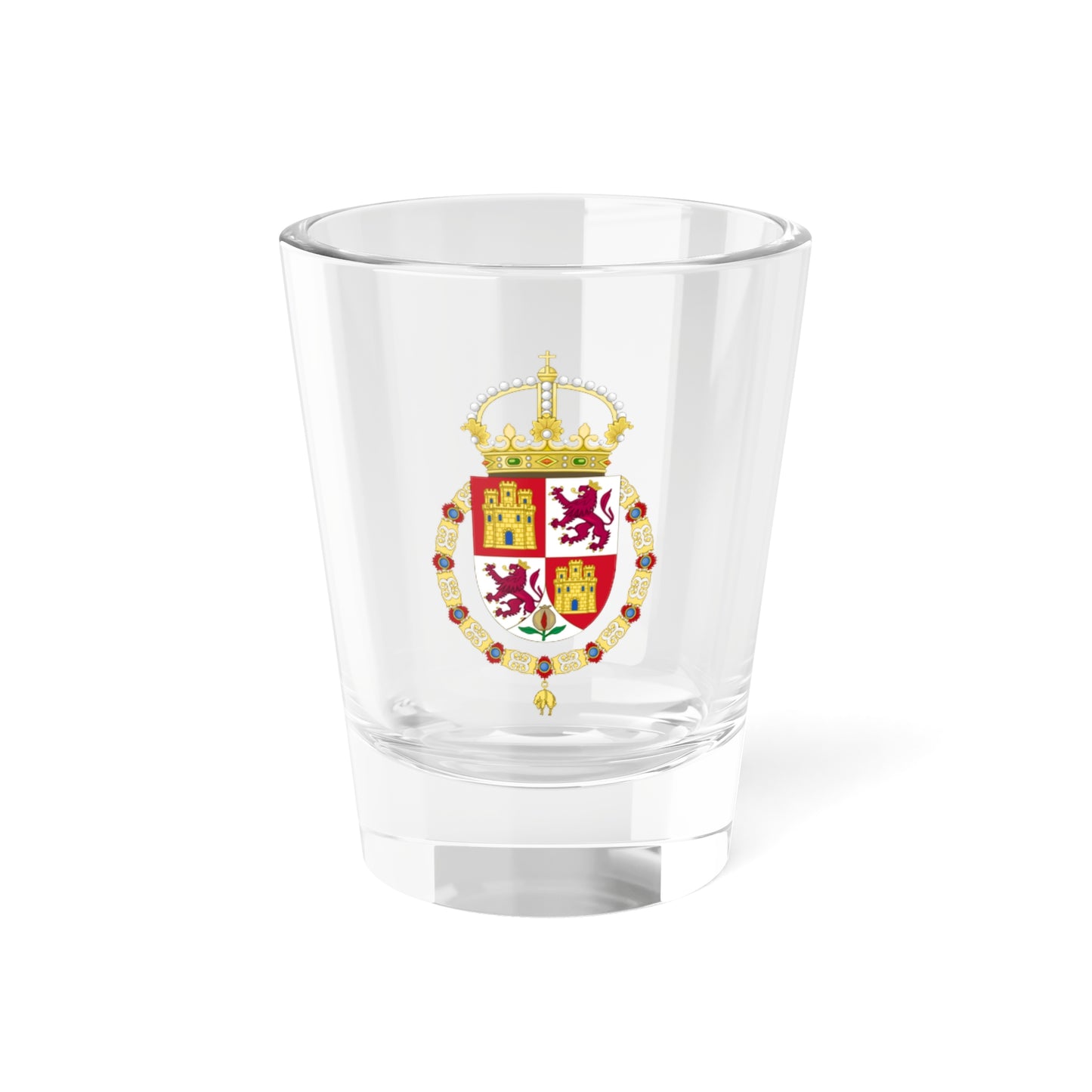 Lesser Royal Coat of Arms of Spanish Monarch 1580-c.1668 (Spain) (Coat of Arms) Shot Glass 1.5oz