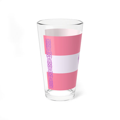 Sapphic pride flag of Kazakhstan (Kazakhstan) Pint Glass 16oz