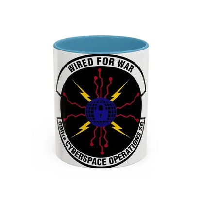 690th Cyberspace Operations (U.S. Air Force) Accent Coffee Mug 11oz Light Blue - Go Mug Yourself