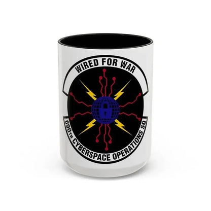 690th Cyberspace Operations (U.S. Air Force) Accent Coffee Mug 15oz Black - Go Mug Yourself
