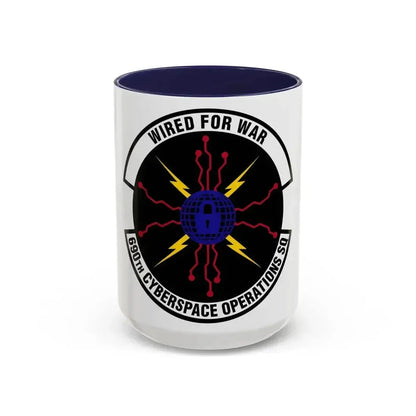 690th Cyberspace Operations (U.S. Air Force) Accent Coffee Mug 15oz Navy - Go Mug Yourself