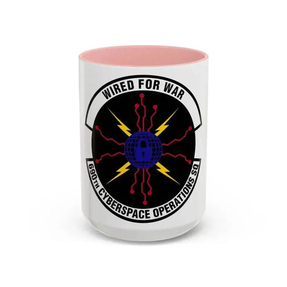 690th Cyberspace Operations (U.S. Air Force) Accent Coffee Mug 15oz Pink - Go Mug Yourself