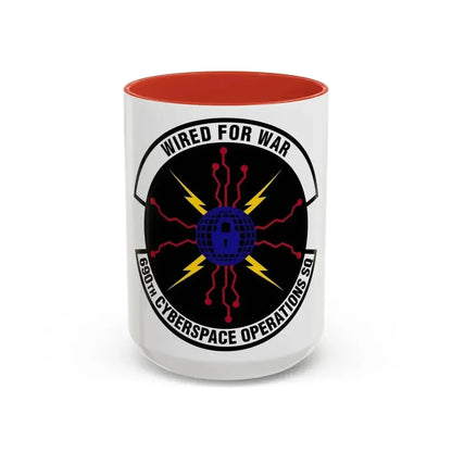 690th Cyberspace Operations (U.S. Air Force) Accent Coffee Mug 15oz Red - Go Mug Yourself