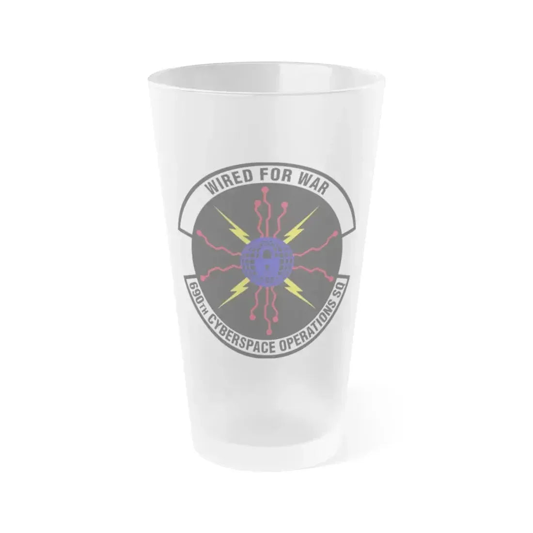 690th Cyberspace Operations (U.S. Air Force) Frosted Pint Glass 16oz 16oz Frosted - Go Mug Yourself