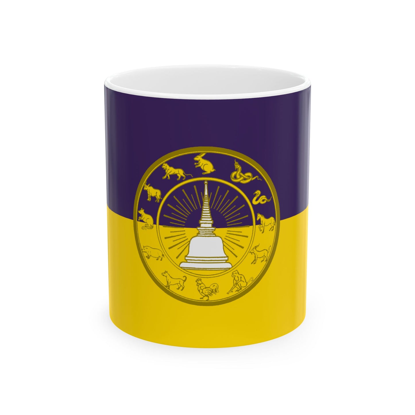 Flag of Nakhon Si Thammarat Province Thailand - White Coffee Mug-11oz-Go Mug Yourself