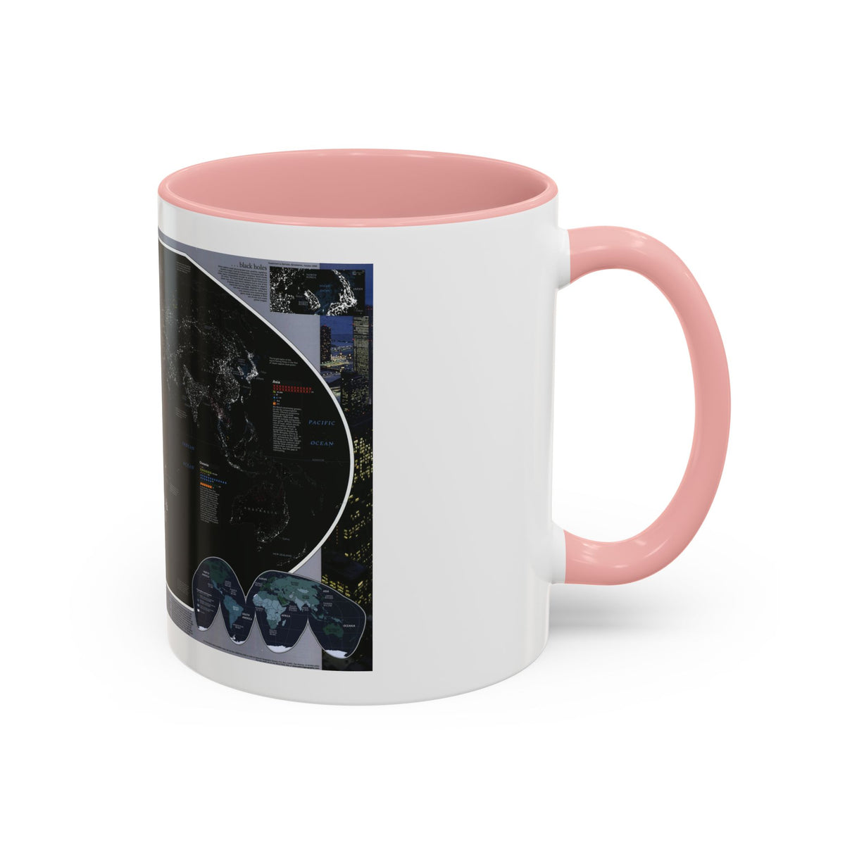World Map - Population and Resources (1998) (Map) Accent Coffee Mug