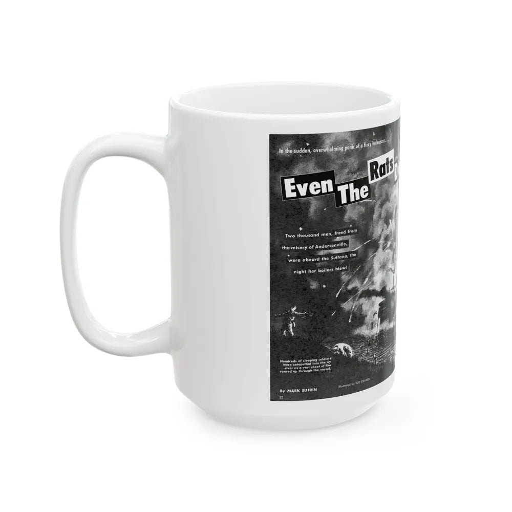 Even The Rats Died, Real Men magazine, December 1958 - White Coffee Mug-Go Mug Yourself