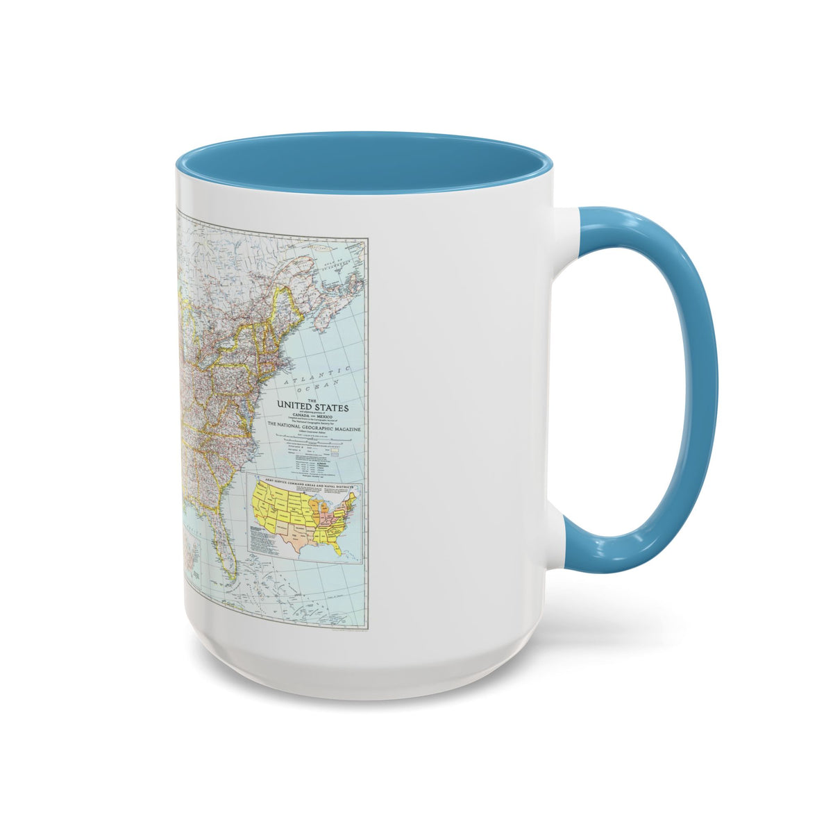 USA - The United States (1940) (Map) Accent Coffee Mug