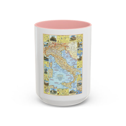 Italy - A Traveller's Map 1 (1970) (Map) Accent Coffee Mug