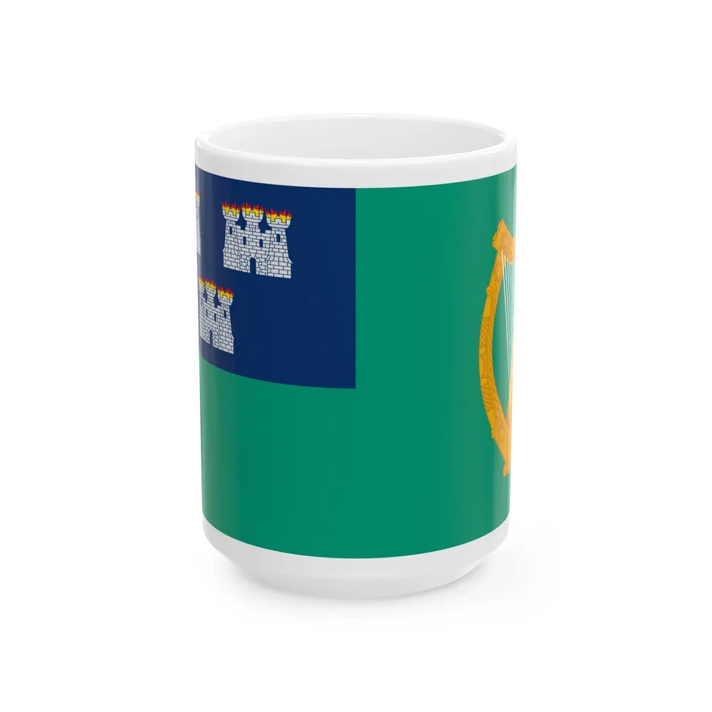 Flag of Dublin City Ireland - White Coffee Mug-15oz-Go Mug Yourself