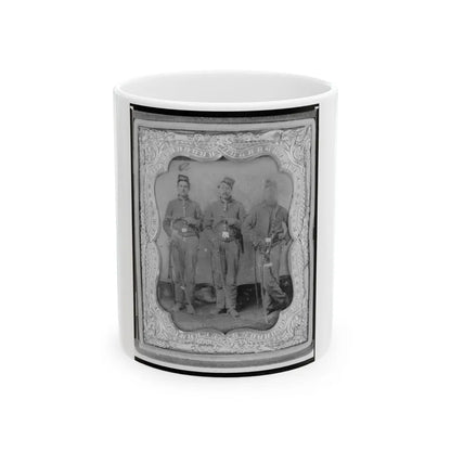 Pvt. Frank A. Remington And Two Other Union Soldiers, Full-Length Portrait, Facing Front (U.S. Civil War) White Coffee Mug-11oz-Go Mug Yourself