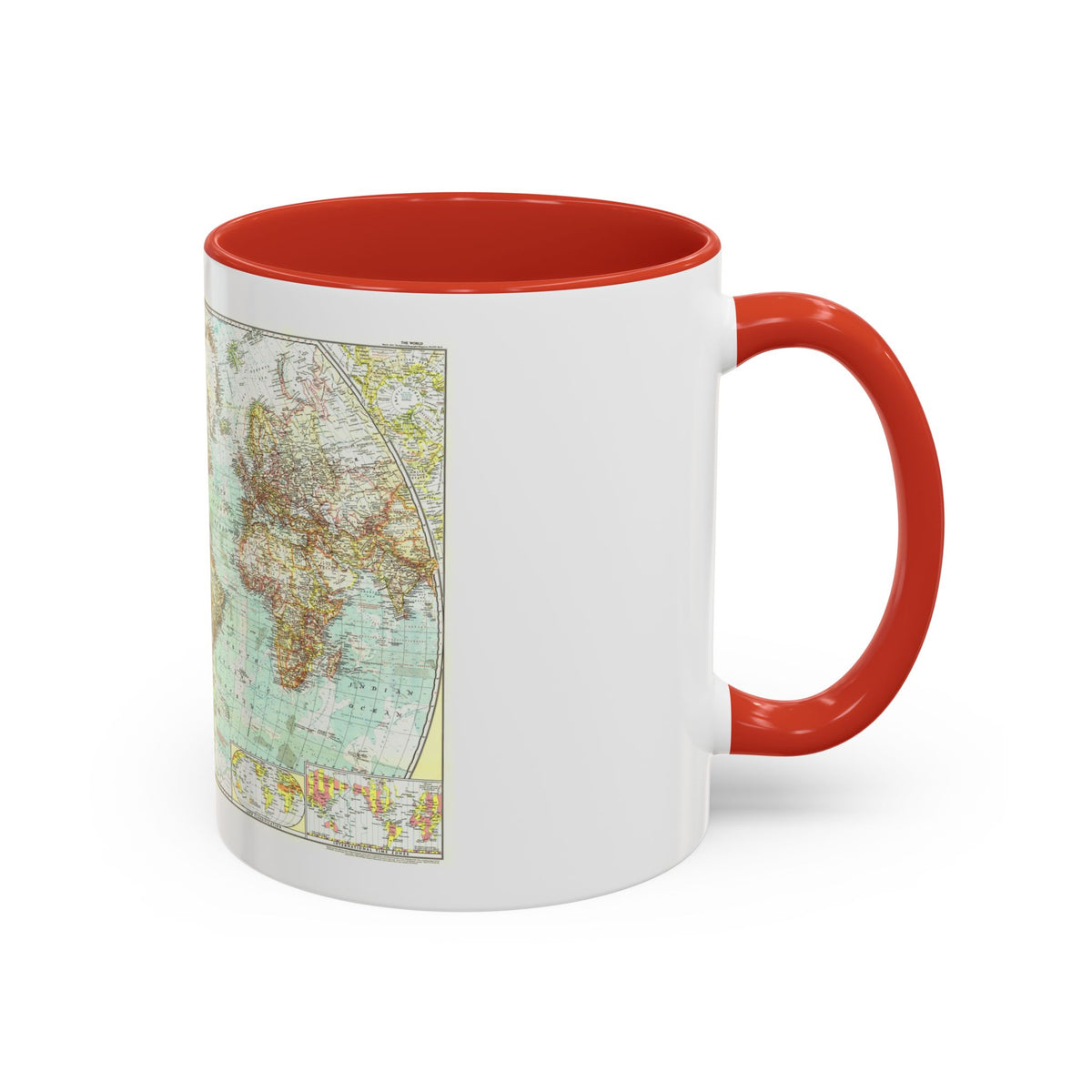 World Map (1957) (Map) Accent Coffee Mug