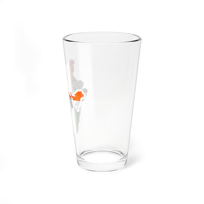 Flag map of India (India) Pint Glass 16oz