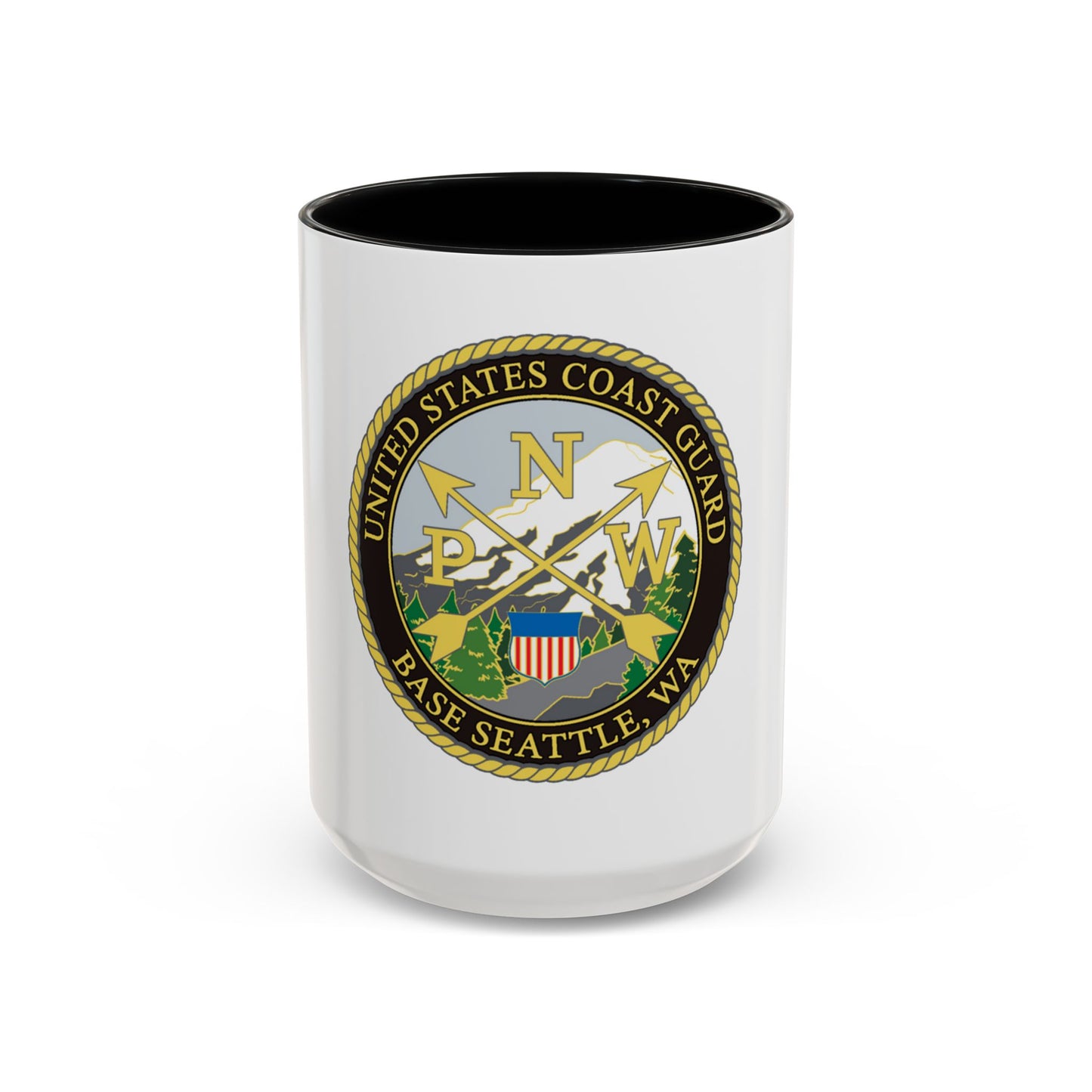 USCG Base Seattle (U.S. Coast Guard) Accent Coffee Mug