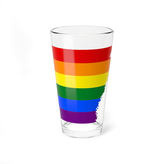 LGBT flag map of Arkansas (United States) Pint Glass 16oz