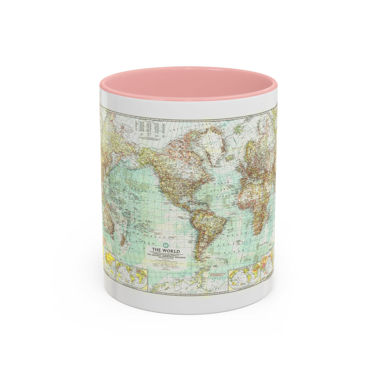 World Map (1957) (Map) Accent Coffee Mug