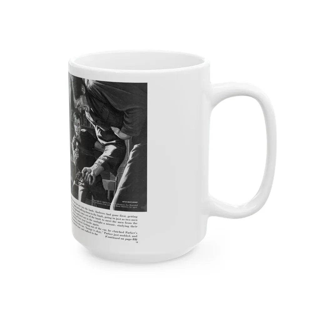 Blood-Money Heist, For Men Only, July 1969 - White Coffee Mug-Go Mug Yourself